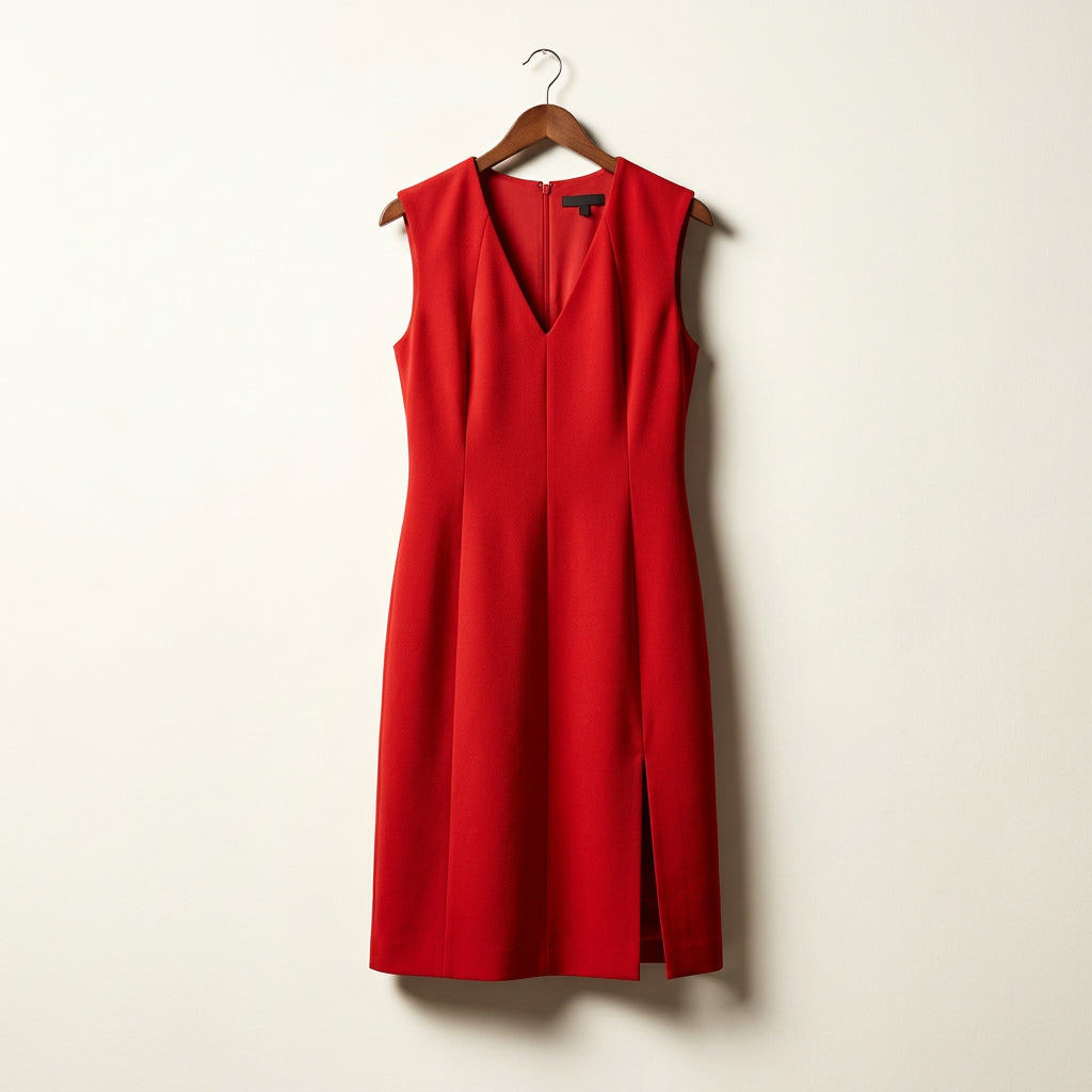 NWT Elie Tahari Midi Dress Tank Front Slit Red Ladies Size 16