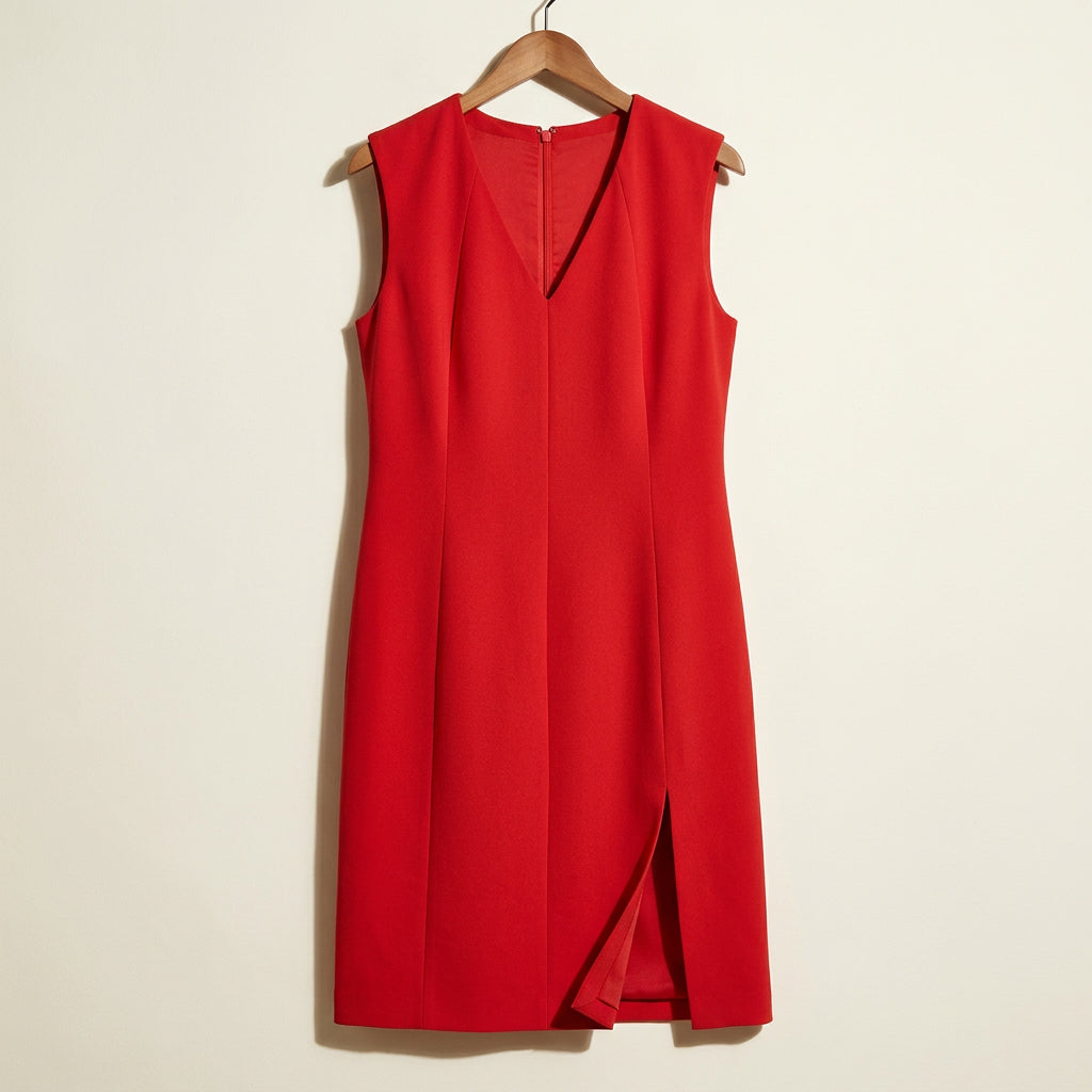 NWT Elie Tahari Midi Dress Tank Front Slit Red Ladies Size 16