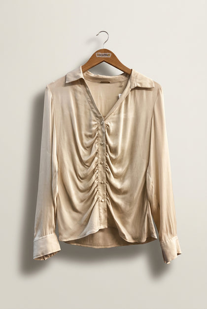 Elie Tahari Silk Blouse Beige Ladies Size 4