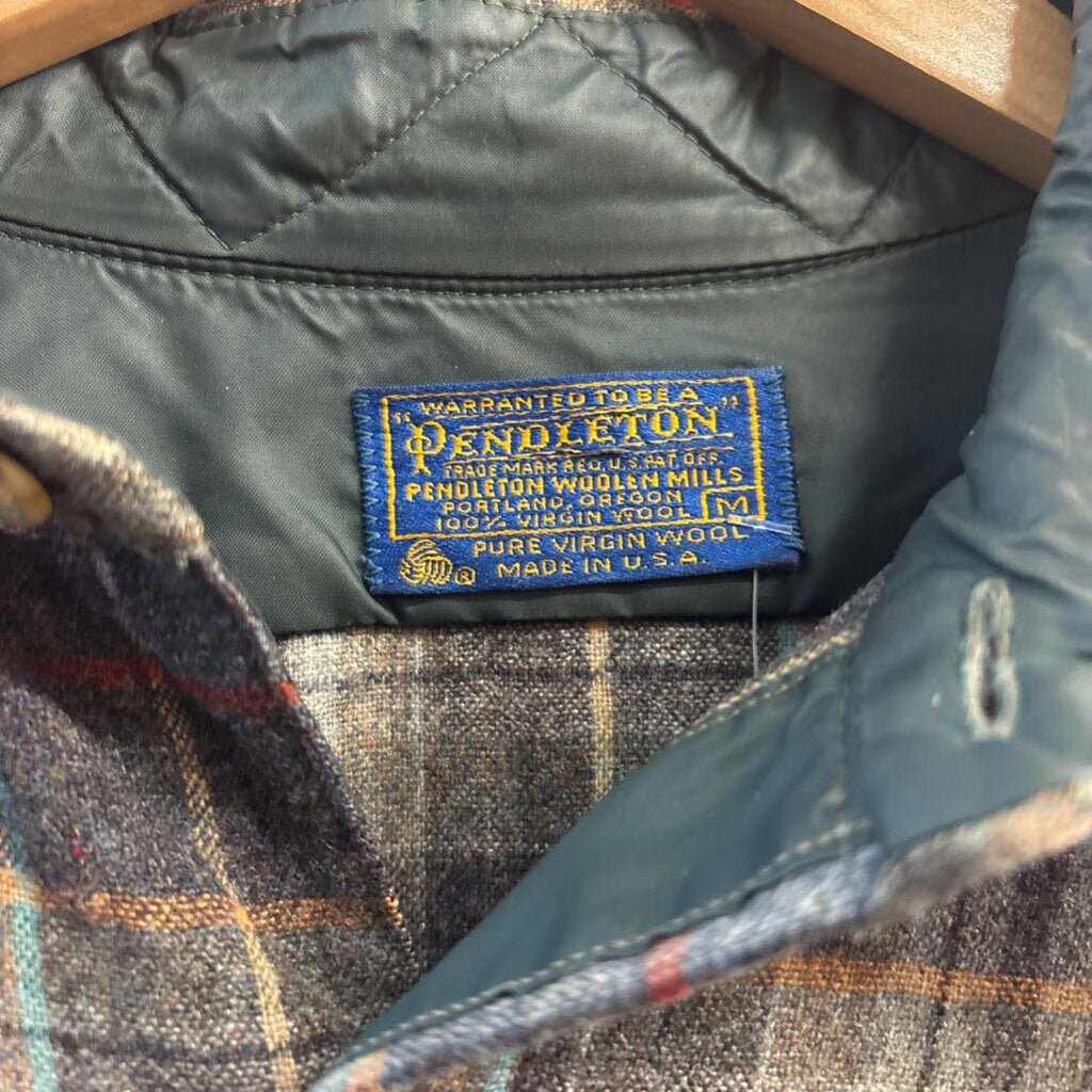 Pendleton Flannel Wool Plaid Grey/Multi Men’s Size M