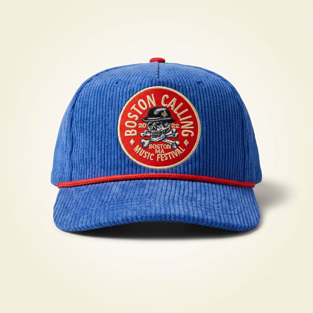 Boston Calling Adjustable Cap Corduroy Blue/Red