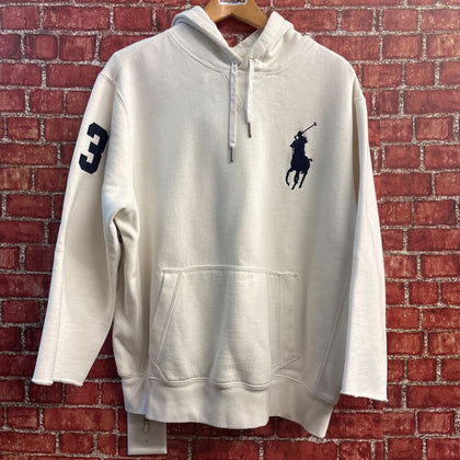 Polo Ralph Lauren Hoodie Crop Sleeve Big Pony White/Navy