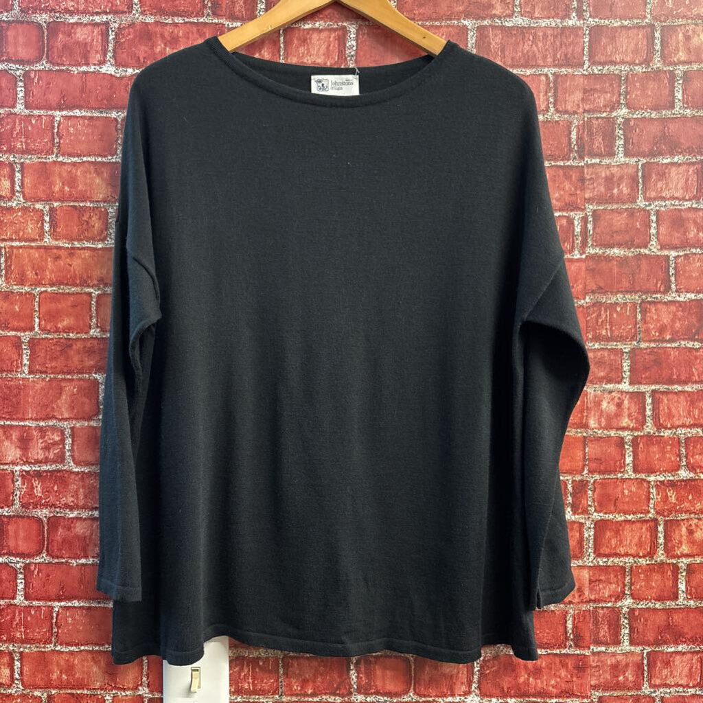 Johnstons of Elgin Sweater Wool/Silk Black Size S/M