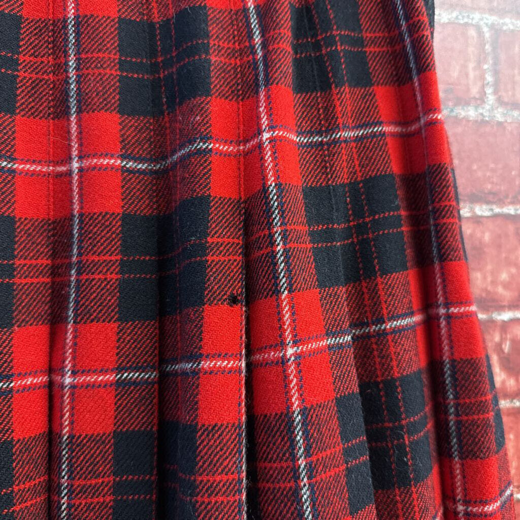 Pendleton Vintage Midi Skirt Plaid Tartan Red/Black Ladies Size 14