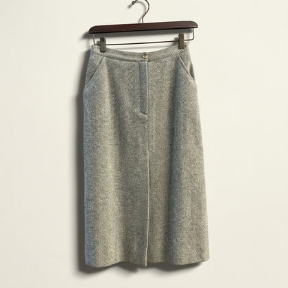 Dejue Vintage Midi Skirt Wool Green Ladies Size XS