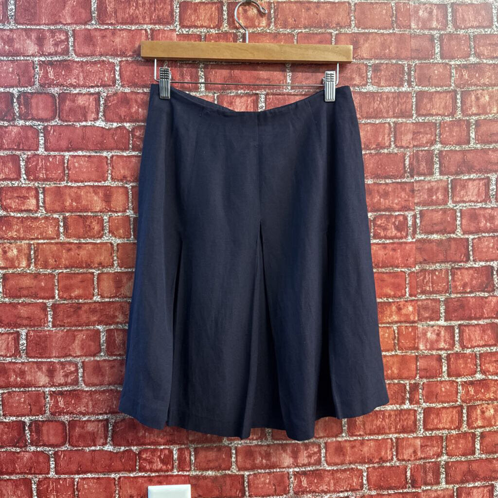 Mosaique Vintage Midi Skirt Button Up Front Navy Ladies Size S