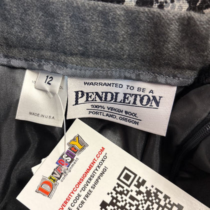 Pendleton Vintage Pencil Skirt Wool Grey Size 12