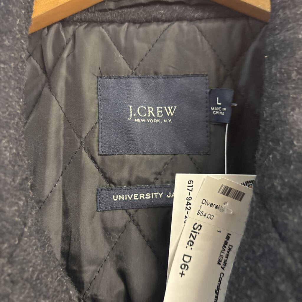 J Crew 'University Jacket' Coat Wool Grey Men’s Size L