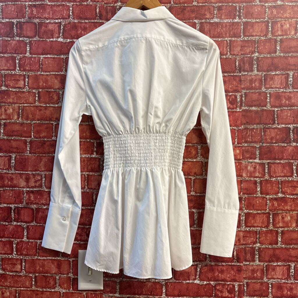 JOUR/NE Blouse Ruched Waist White