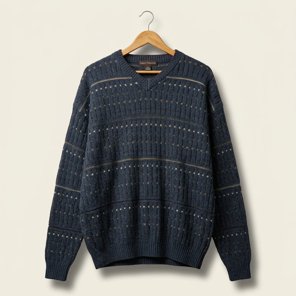 Liberty Sweaters Vintage Sweater Knit Pearl Ribbed Blue Men’s Size L