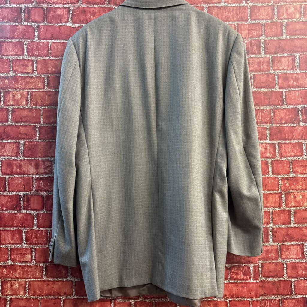 Ermenegildo Zegna Suit Jacket Herringbone Grey Men’s Size 46