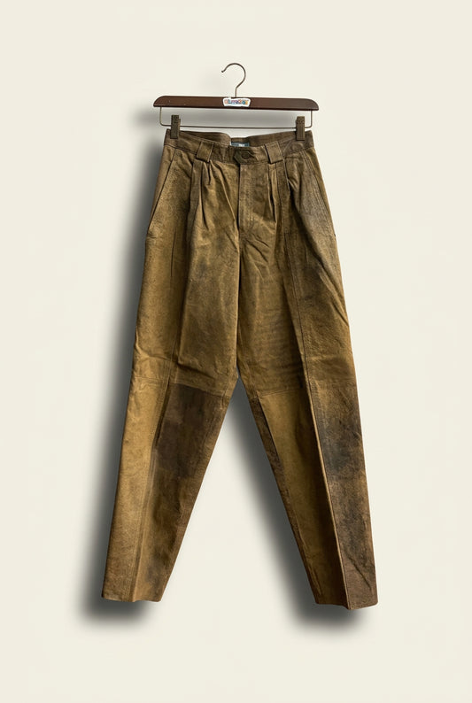 Vintage Liz Claiborne Suede Leather Pants Brown Ladies Size 6
