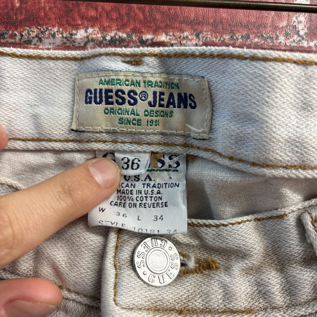 Vintage Guess Jeans Classic Relaxed Fit Jeans Grey Size 36