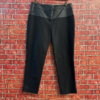 Karen Milleb Mixed Fabric Trousers Black Size 8