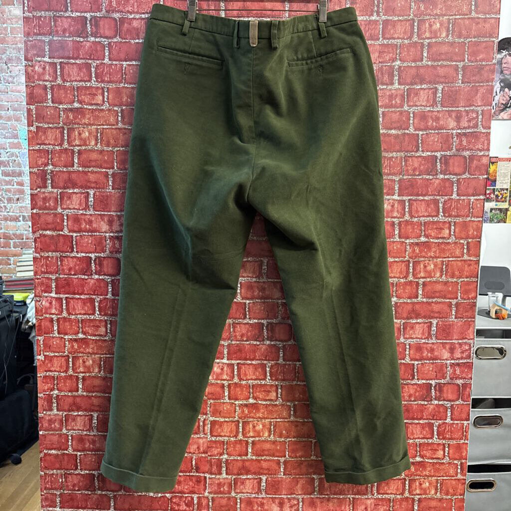 Orvis Tailored Trousers Tan Detail On Pocket Olive/Tan Size 44