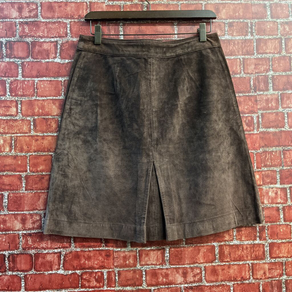 Vintage Lilly Pulitzer 100% Suede A-Line Mini Skirt Brown Ladies Size 6