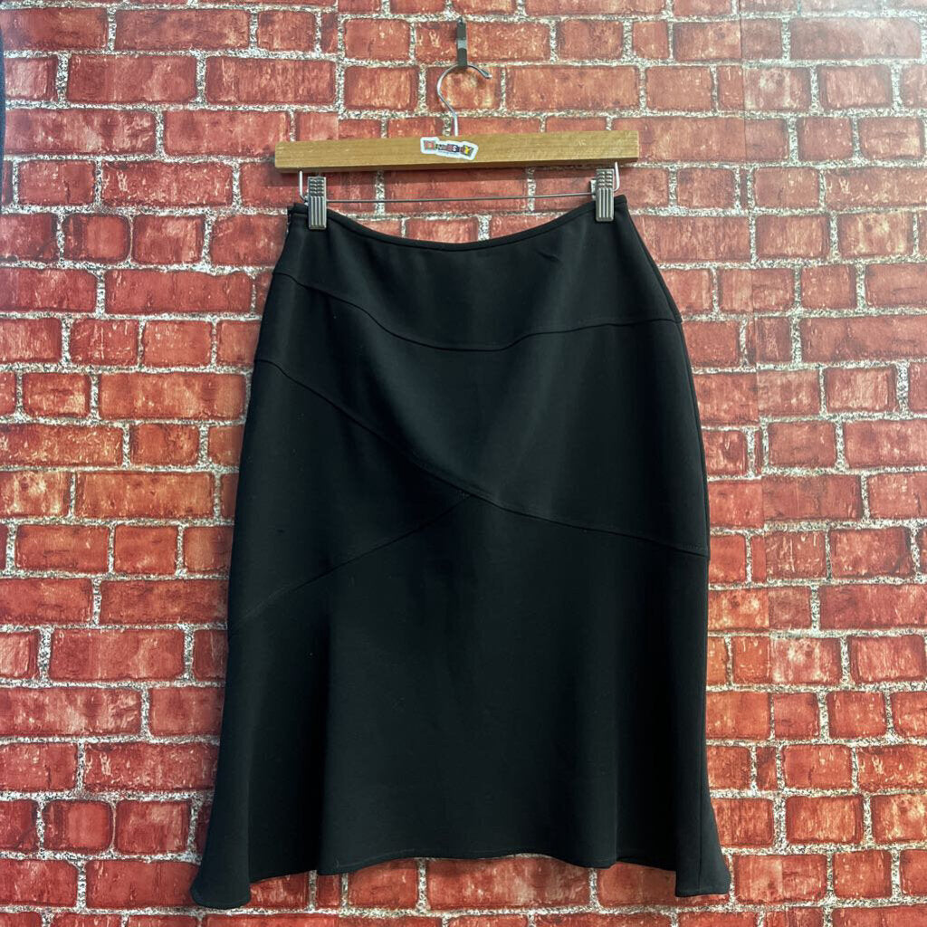 DRAMA Asymmetrical Tailored Midi Skirt Black Ladies Size 6