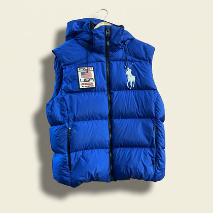 Polo Ralph Lauren Big Pony USA Down Puffer Vest Blue/White/Black Men’s Size XL