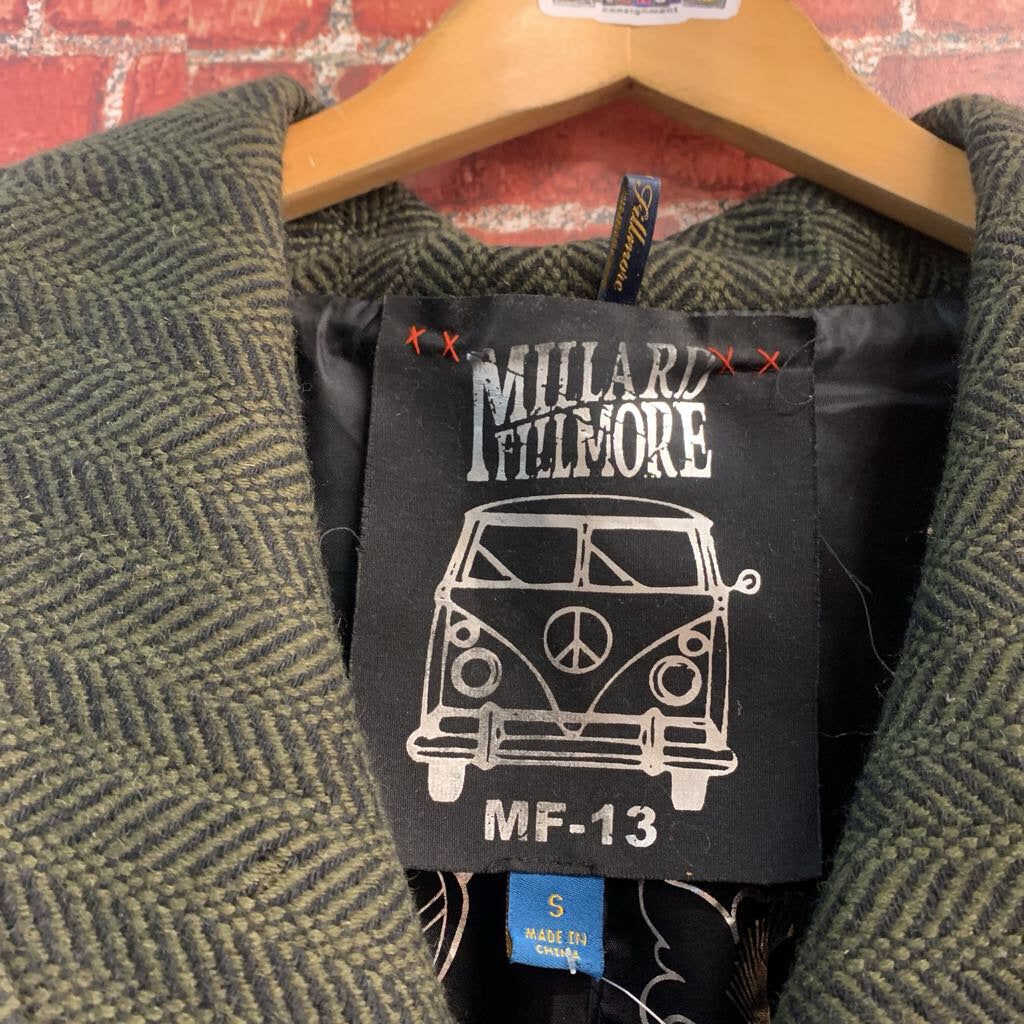 Millard Fillmore Green Tweed Vest Ladies Size S