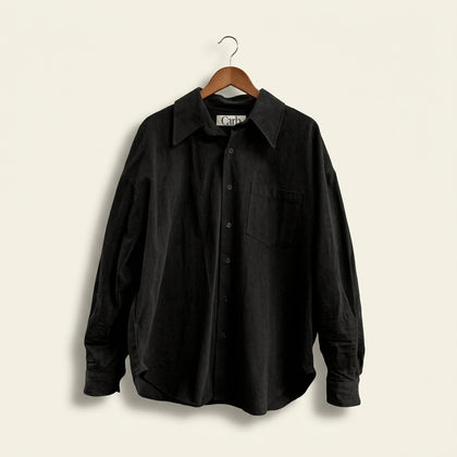 Carb Solid Black Button Up Shirt Men’s Size L