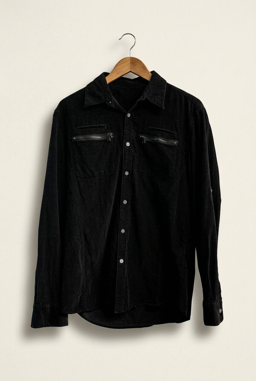 John Varvatos Button Up Corduroy Black Men’s Size M