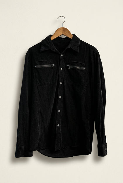 John Varvatos Button Up Corduroy Black Men’s Size M
