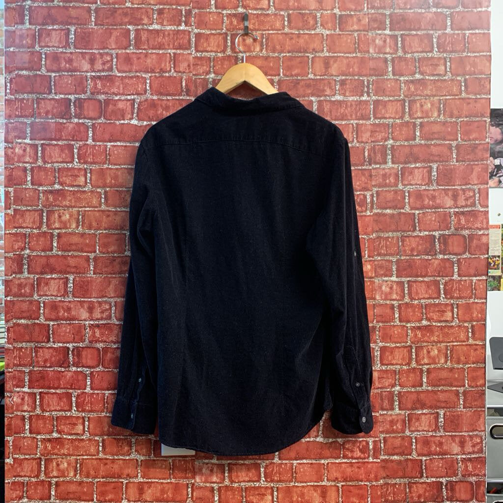 John Varvatos Button Up Corduroy Black Men’s Size M