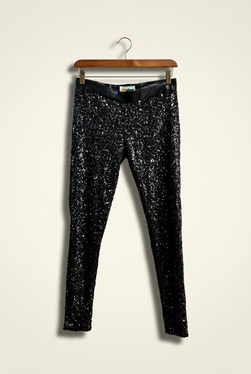 TispyeLves Pants Sequence Black Ladies Size S