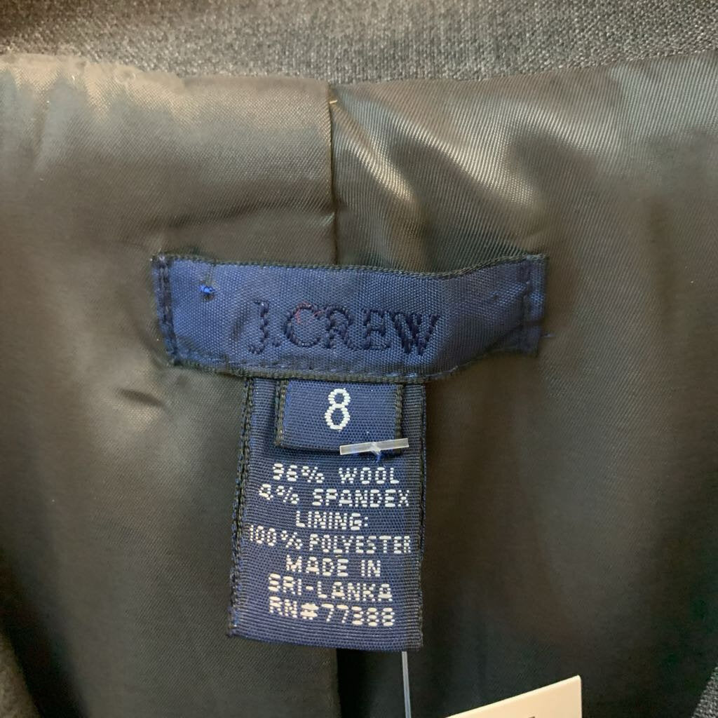 J Crew Lightweight Wool-Blend Blazer & Skirt Set Grey Ladies Size 8