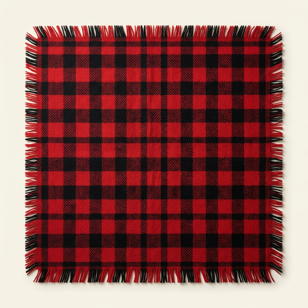 J Jill Checkered Plaid Blanket Scarf Red/Black