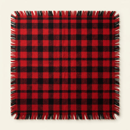 J Jill Checkered Plaid Blanket Scarf Red/Black