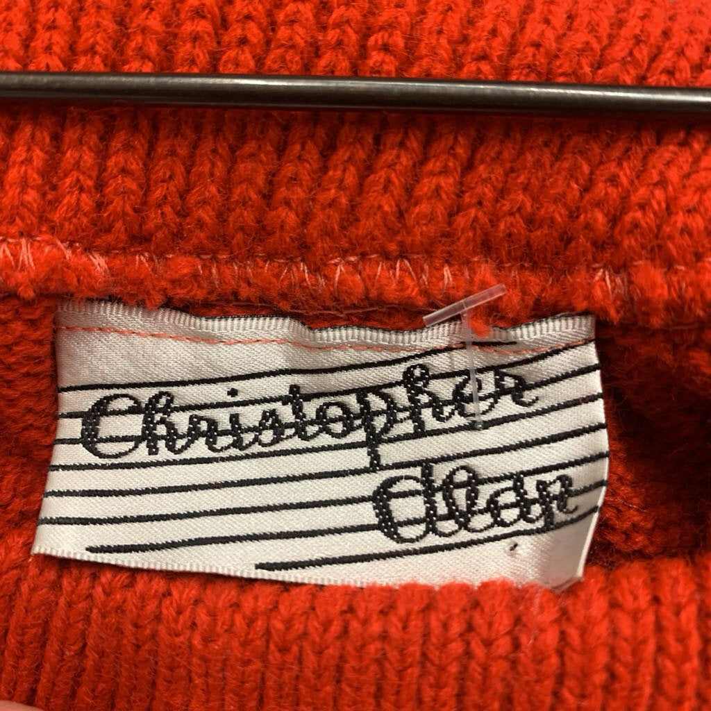 NWT Vintage Christopher Alan Knit Midi Skirt Elastic Waistband Red Ladies Size M