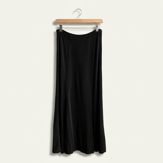 Vintage Jones New York Paneled Midi Skirt Black Ladies Size S