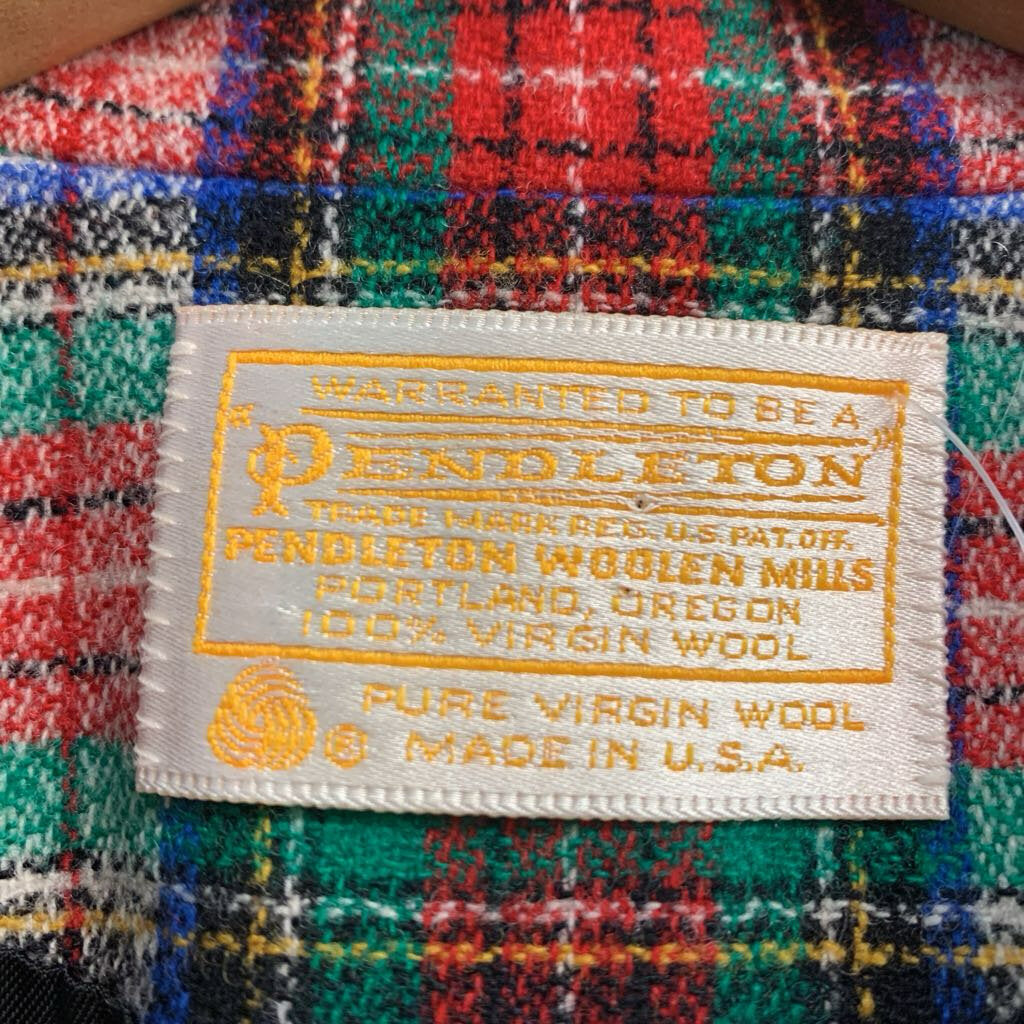 Pendleton Vintage Blazer Wool Plaid Red/Blue/Green/White