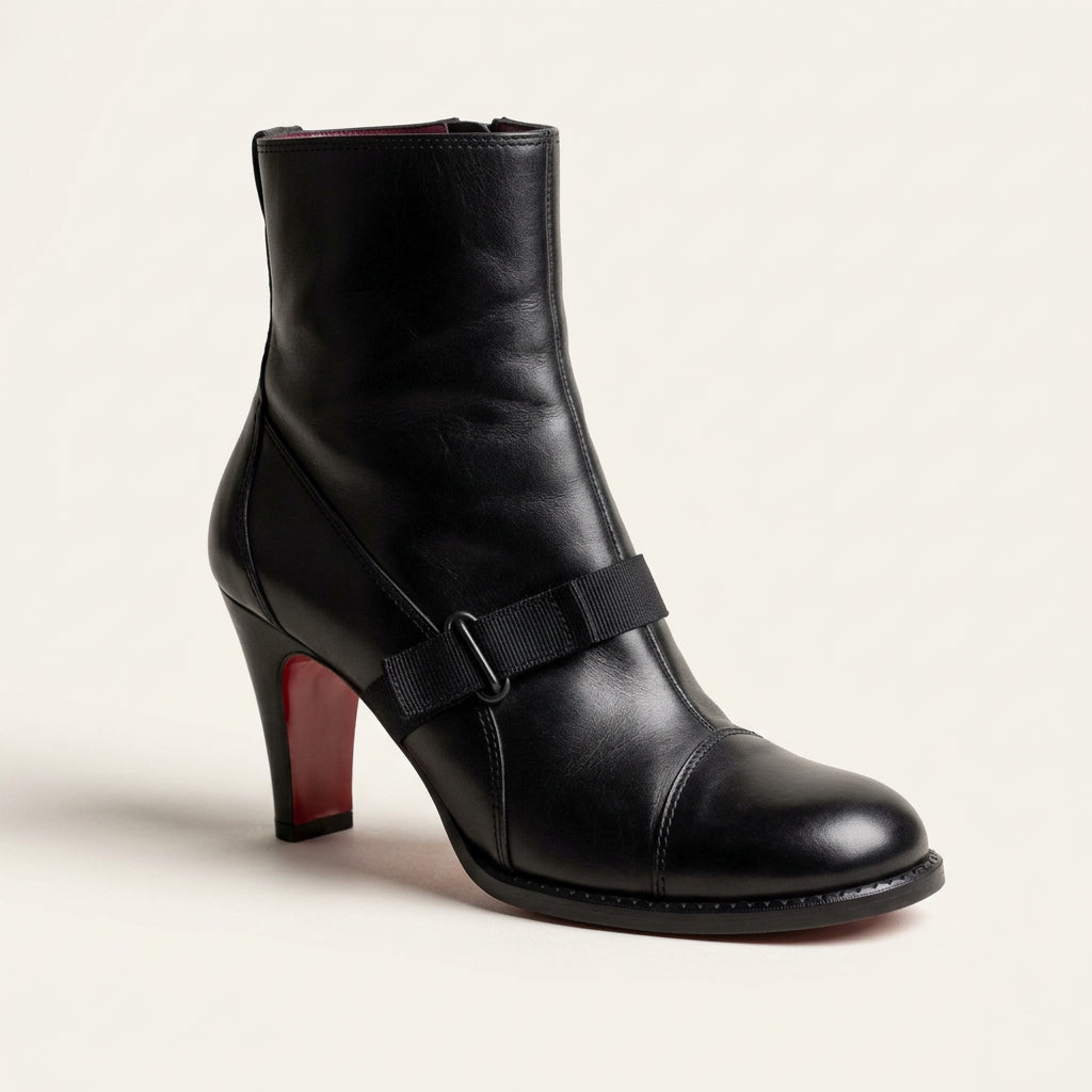 Diesel Vintage Side Zip Heel Black Ankle Boots Size 7.5L
