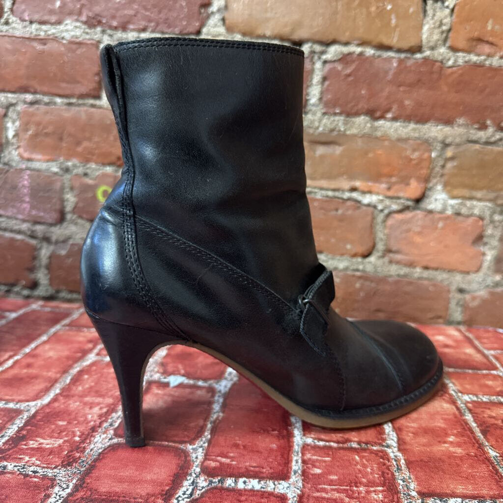 Diesel Vintage Side Zip Heel Black Ankle Boots Size 7.5L