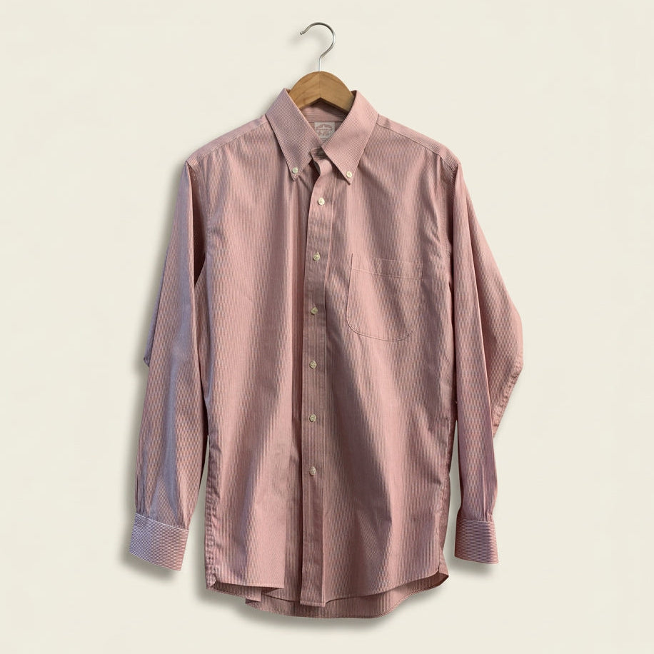 Brooks Brothers Red Vertical Stripe Button Down Men’s Size S