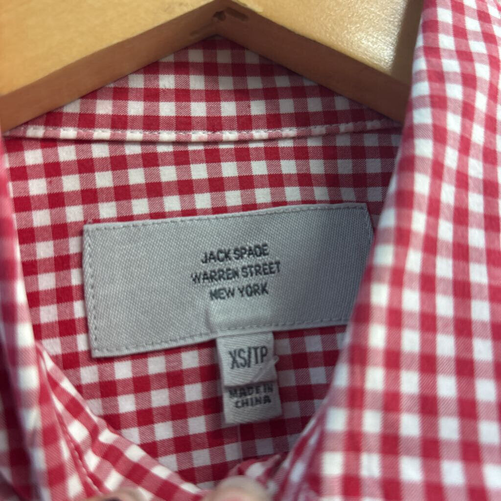 Jack Spade Red Check Pattern Button Down Men’s Size XS