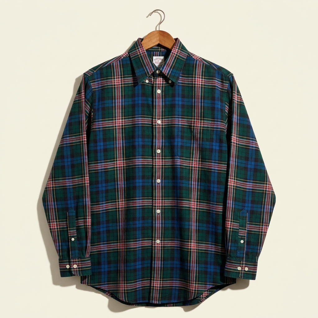 Brooks Brothers Green Plaid Button Down Men’s Size M