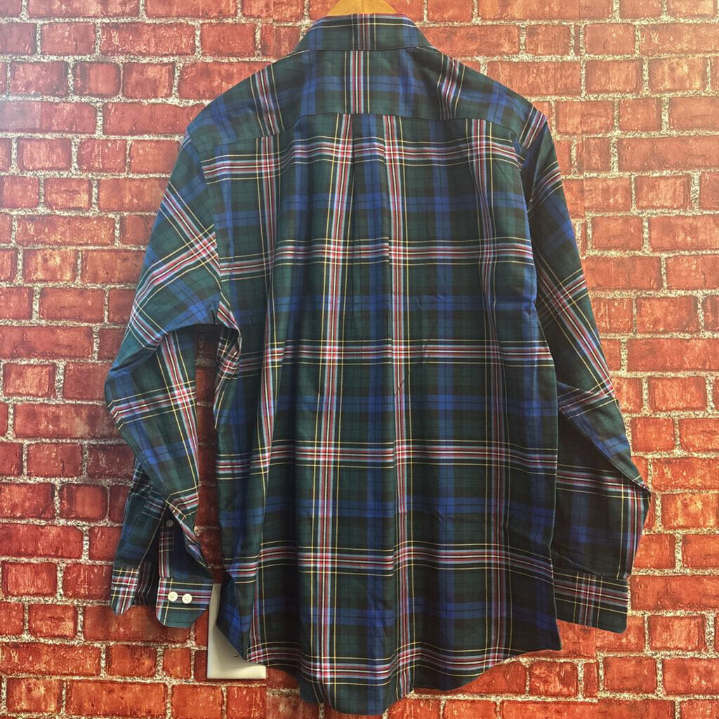 Brooks Brothers Green Plaid Button Down Men’s Size M