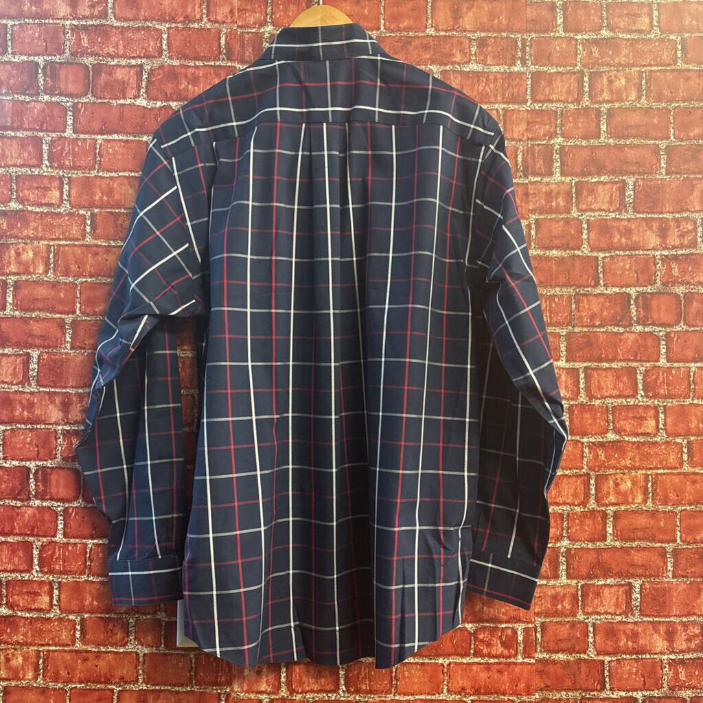 Brooks Brothers Blue Wide Window Check Pattern Men’s Size M