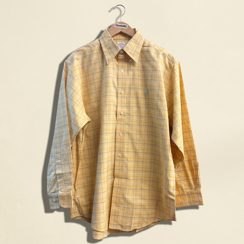 Brooks Brothers Yellow Check Pattern Men’s Size M