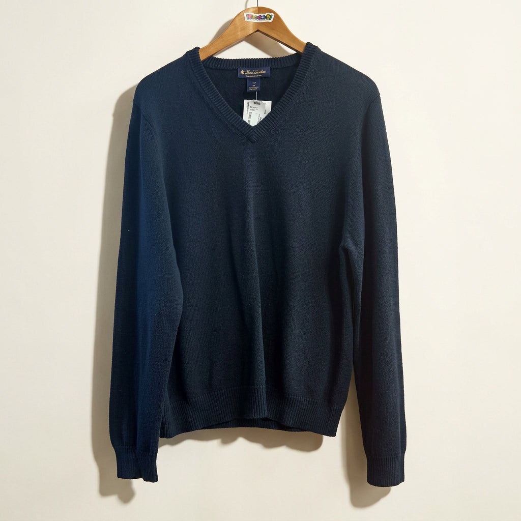 Brooks Brothers Navy Blue V Neck Sweater Size M