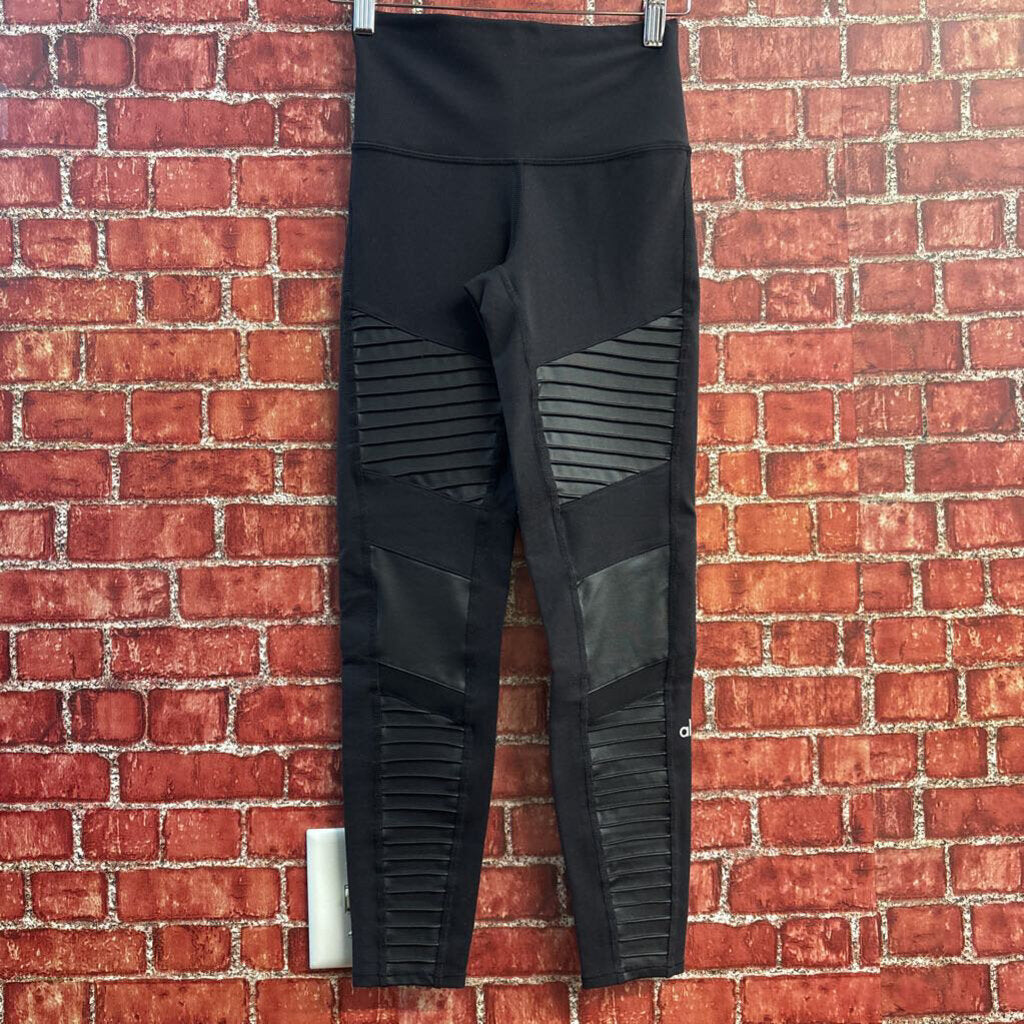 Alo Stretch Yoga Pants Black Textured Size XS