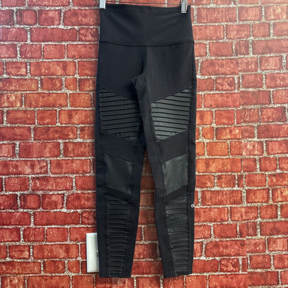 Alo Stretch Yoga Pants Black Textured Size XS