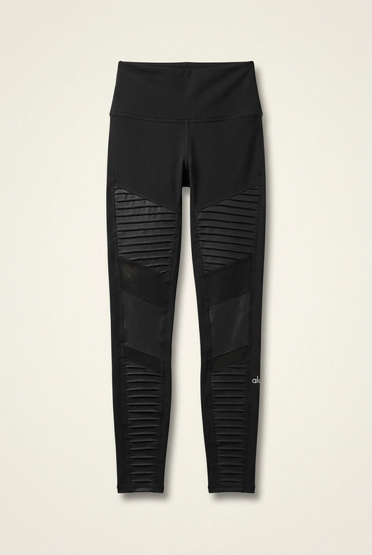 Alo Stretch Yoga Pants Black Textured Ladies Size XS