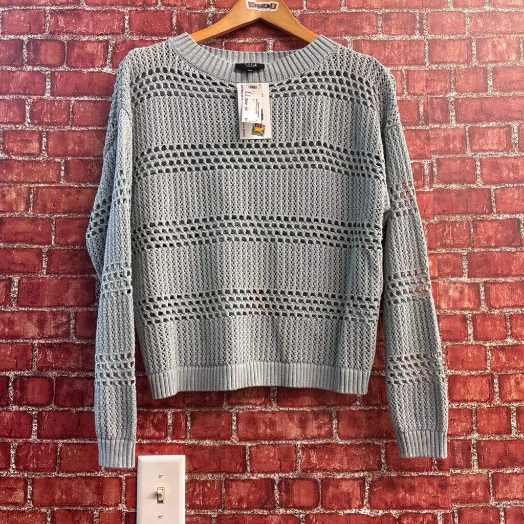 Vici Blue Crochet Knit Sweater Size S