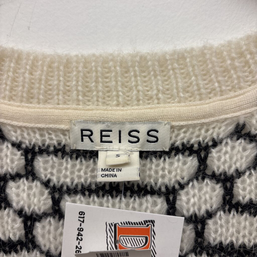 Reiss Black & White Knit Sweater Men's Size S