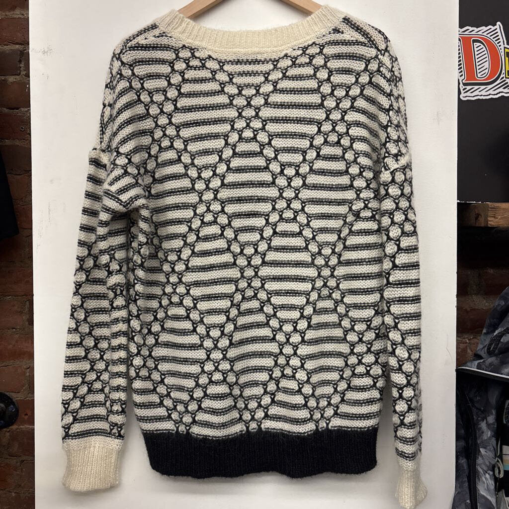 Reiss Black & White Knit Sweater Men's Size S