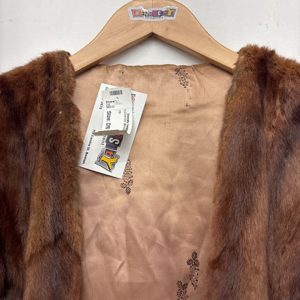 Vintage Brown Fur Shawl Size OS